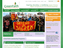 Tablet Screenshot of greenfaith.org